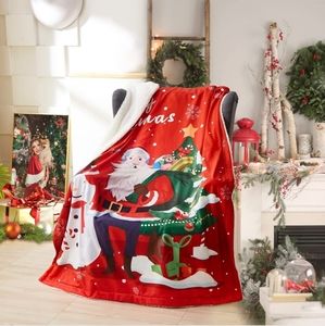 Holiday Santa 70"×80" sherpa blanket
